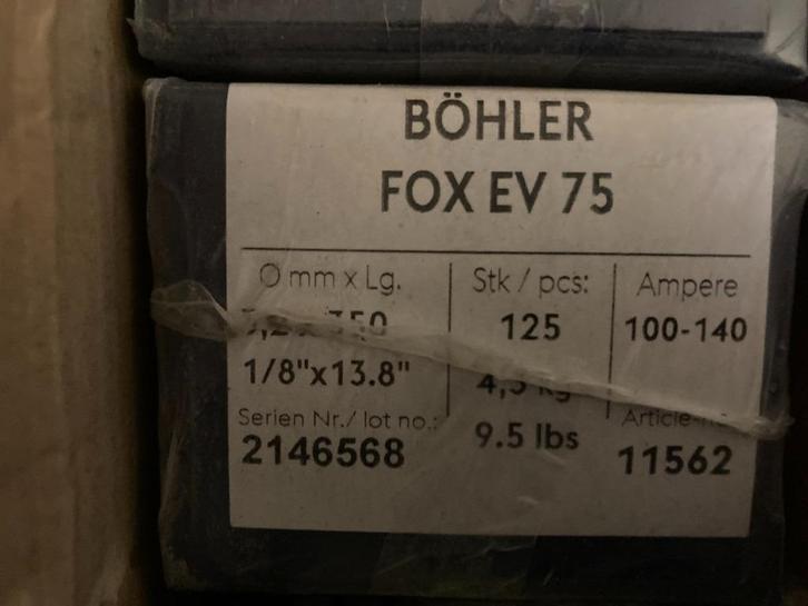 Bohler laselectroden nieuwe in de verpakking, Doe-het-zelf en Verbouw, Gereedschap | Lasapparaten, Nieuw, Elektroden, 250 ampère of meer