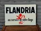 Vintage Emaille Reclamebord Flandria - Au Service de Votre L, Antiek en Kunst, Antiek | Emaille, Ophalen of Verzenden