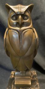 Bronzen Art Deco uil Cesaro,stempel groot zuiver fraai brons, Ophalen of Verzenden