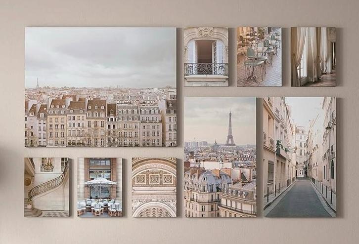 Ikea Parijs Foto Set (9 stuks), Huis en Inrichting, Woonaccessoires | Schilderijen, Tekeningen en Foto's, Zo goed als nieuw, Foto of Poster