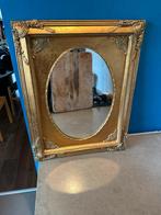 Franse Barok Spiegel Met Verguld Gouden Lijst, Antiek en Kunst, Ophalen of Verzenden, Ovaal, Minder dan 100 cm