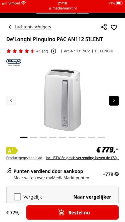 Mobiele airco /verwarming / ontvochtiger A+, Witgoed en Apparatuur, Airco's, Zo goed als nieuw, Afstandsbediening, Ophalen