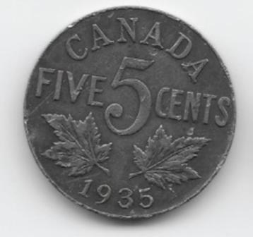 Canada 5 cents 1935 KM# 29 beschikbaar voor biedingen
