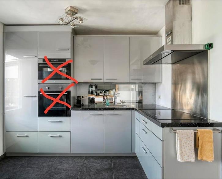 Hoekkeuken incl inductie kookplaat en afzuigkap, Huis en Inrichting, Keuken | Complete keukens, Zo goed als nieuw, Hoekkeuken