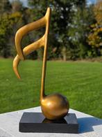 MUZIEKNOOT / Bronzen beeld op marmeren voet, Ophalen of Verzenden
