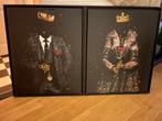 Canvas Skeleting King and Queen Set, Huis en Inrichting, Woonaccessoires | Wanddecoraties, Ophalen, Zo goed als nieuw