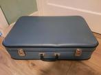 vintage koffer blauw, geperst karton, Gebruikt, Ophalen of Verzenden