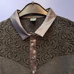 Oscalito longsleeve top grijs met kant + satin mt S nr 47050, Oscalito, ., Ophalen of Verzenden, Zo goed als nieuw