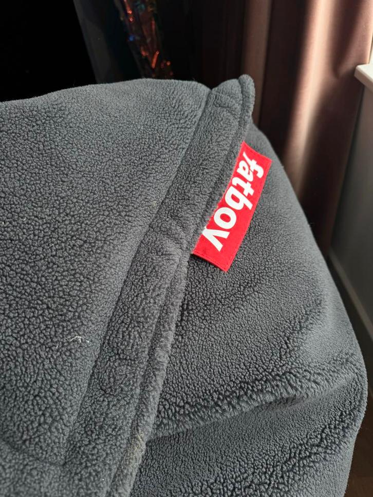 Fatboy Zitzak - Donkergrijs Badstof, Huis en Inrichting, Zitzakken, Zo goed als nieuw, Zitzak, Grijs, Ophalen of Verzenden