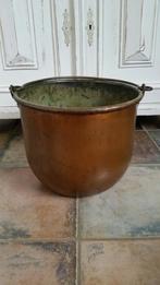 Oude rood koperen ketel met hengsel, Ophalen of Verzenden, Koper