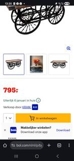 Vintage Bloemenkar / Serveerwagen - Hout & Metaal, 45 tot 60 cm, Vintage, Ophalen of Verzenden, Zo goed als nieuw