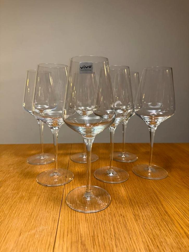 7x Vivo witte wijnglazen - Villeroy & Boch kristallen glazen, Verzamelen, Glas en Borrelglaasjes, Zo goed als nieuw, Overige typen