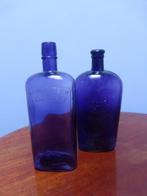 2 zeldzame lavendel paars blauwe sterke drank flessen., Antiek en Kunst, Ophalen of Verzenden