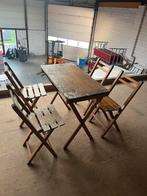 Brocante franse klapstoelen en tafels, Tuin en Terras, Tuinsets en Loungesets, Ophalen, Zo goed als nieuw, Overige materialen