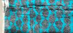 Dunne turquoise katoen met opdruk, Hobby en Vrije tijd, Stoffen en Lappen, Nieuw, 30 tot 200 cm, 120 cm of meer, Katoen