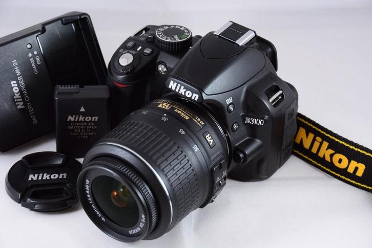 Nikon D3100 met 18-55mm VR kitlens in TOP STAAT 10753 clicks, Audio, Tv en Foto, Fotocamera's Digitaal, Gebruikt, Spiegelreflex
