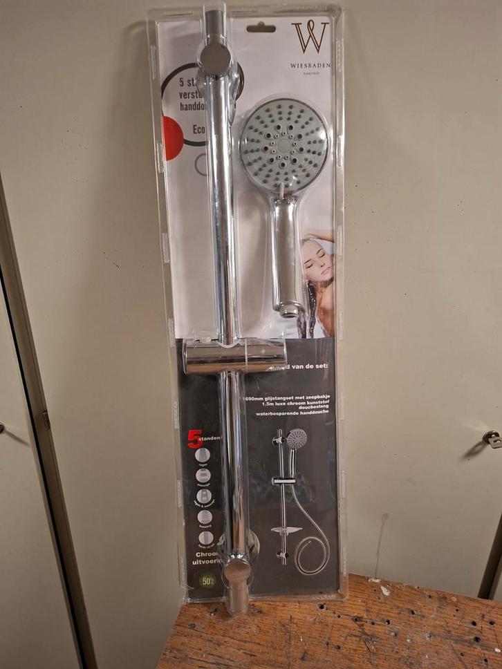 Complete Handdoucheset met Glijstang en Zeepbakje, Doe-het-zelf en Verbouw, Sanitair, Ophalen