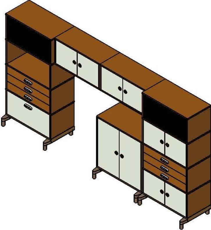 GRATIS - IKEA EFFEKTIV elementen bruin/wit/grijs, Huis en Inrichting, Kasten | Wandmeubels, Gebruikt, Minder dan 100 cm, Minder dan 150 cm