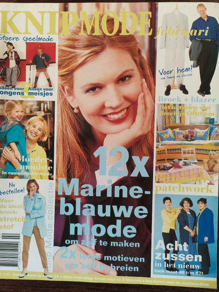 Knipmode februari 1997 kleding voor mannen en kinderen, Hobby en Vrije tijd, Kledingpatronen, Zo goed als nieuw, Vrouw, Knipmode