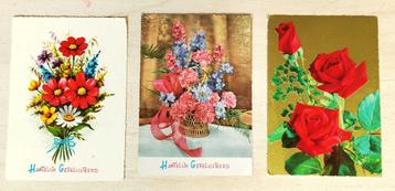 Vintage ansichtkaarten met bloemen van kruger beschikbaar voor biedingen