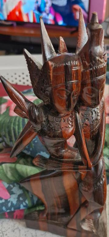Houten Beeldje - Indonesisch Danspaar beschikbaar voor biedingen