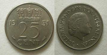 PD02571 Juliana 25 cent 1951 beschikbaar voor biedingen