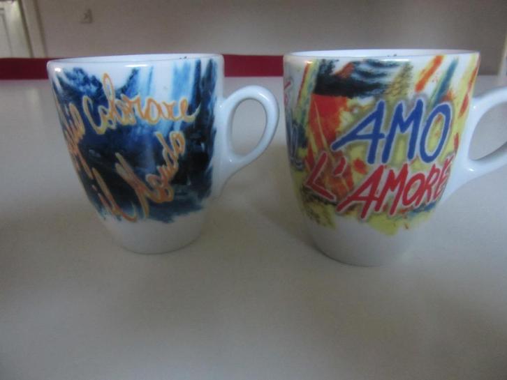 d'Ancap Porcelaine - 2 Senseo Cups - 'MESSAGGI 2002' - Nwst, Huis en Inrichting, Keuken | Servies, Zo goed als nieuw, Kop(pen) en/of Schotel(s)