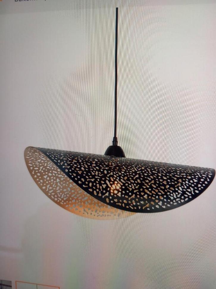 sfeervolle hanglamp zwart met goud, Huis en Inrichting, Lampen | Hanglampen, Zo goed als nieuw, 75 cm of meer, Metaal, Ophalen of Verzenden