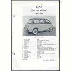 Fiat 600 Multipla Vraagbaak losbladig 1956-1959 #1 Nederland, Ophalen of Verzenden, Gelezen, Overige merken
