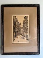 Ets W. Otteman, Amsterdamse Steeg, Antiek en Kunst, Kunst | Etsen en Gravures, Ophalen of Verzenden