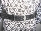 Zwart leren riem, 3 tot 5 cm, 90 tot 100 cm, Tailleriem, Ophalen of Verzenden