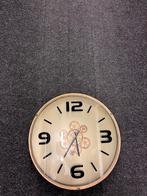 Gouden Wandklok met Tandwielen, Huis en Inrichting, Woonaccessoires | Klokken, Ophalen of Verzenden, Gebruikt, Analoog, Wandklok