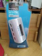 Traxdata usb 2.0 hub met digitale klok, Ophalen of Verzenden, Nieuw, USB-hub, Laptop