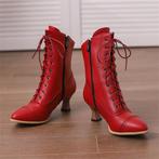 Rode dames enkellaarzen met punt steampunk victoriaanse lage, Kleding | Dames, Schoenen, Verzenden, Nieuw, Rood, Lage of Enkellaarzen