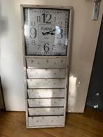 Tijdschriftenhouder met klok 100x35x5,5cm, Ophalen of Verzenden, Zo goed als nieuw, Wandklok