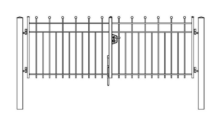 Dubbele inrijpoort – Sierpoort- Toegangspoort, Tuin en Terras, Tuinhekken en Hekwerk, Zo goed als nieuw, Overige typen, IJzer