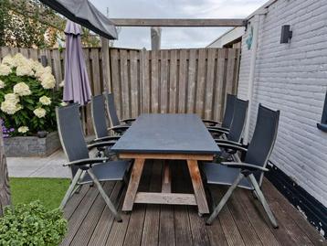 Tuinset: Tafel + 6 Verstelbare Stoelen beschikbaar voor biedingen