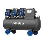 Stille Compressor olievrij 3x1pk 100L tank 230V, Doe-het-zelf en Verbouw, Nieuw, Ophalen of Verzenden, 200 tot 400 liter/min, Mobiel