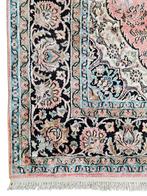 Handmade oosters zijde Kashmir tapijt medallion 135x217cm, Crème, Gebruikt, 100 tot 150 cm, Onbekend