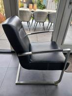 Zwarte leren fauteuil van Löwik Meubelen, Ophalen, Zwart, Zo goed als nieuw, Leer