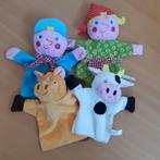 Handpoppen 4 stuks: boer, boerin, paard en koe, merk HEMA, Ophalen of Verzenden, Zo goed als nieuw, Overige typen