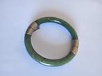Oude Groene Nefriet Jade Armband Gebroken Gelijmd 64mm, Ophalen of Verzenden, Gebruikt, Groen, Overige materialen