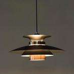 Deense vintage schalenlamp Hang, zwart met koper, Huis en Inrichting, Lampen | Hanglampen, Ophalen of Verzenden, Minder dan 50 cm