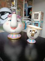 Chip & Mrs. Potts Beelden - Disney Beauty and the Beast, Ophalen of Verzenden, Overige figuren, Zo goed als nieuw, Beeldje of Figuurtje