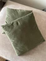 2 groene sier kussens, Huis en Inrichting, Woonaccessoires | Kussens, Ophalen, Gebruikt, Groen, Vierkant