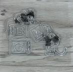 Clearstamp house mouse, baby met blokken, Ophalen of Verzenden, Nieuw, Clearstamp