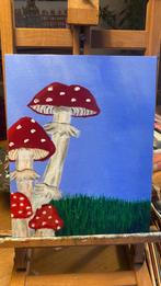 Paddestoelen acrylic schilderij, Antiek en Kunst, Kunst | Schilderijen | Klassiek, Ophalen of Verzenden