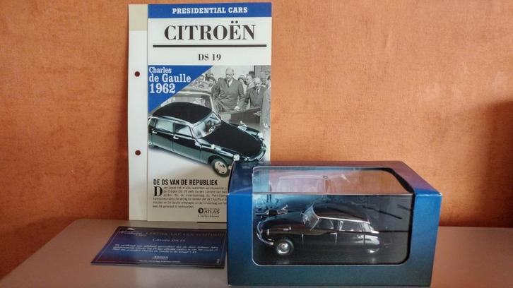 Norev-Atlas -Citroen DS19 - Charles de Gaulle 1962, Hobby en Vrije tijd, Modelauto's | 1:43, Zo goed als nieuw, Auto, Norev, Ophalen of Verzenden