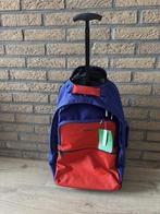 Reistas op wieltjes en trekstang, rugzak, Benetton - NIEUW, Uitschuifbare handgreep, 30 cm of meer, Blauw, Nieuw