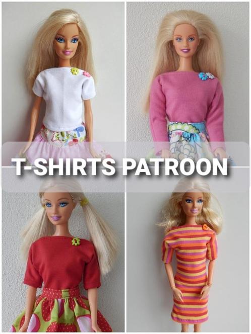 Naaipatroon Barbiekleertjes - t-shirts + stofjes, Kinderen en Baby's, Speelgoed | Poppen, Nieuw, Barbie, Ophalen of Verzenden